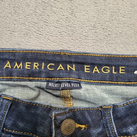 American Eagle Mens 29x29 Slim Straight Jeans Extreme Flex Distressed Denim - Picture 3 of 10